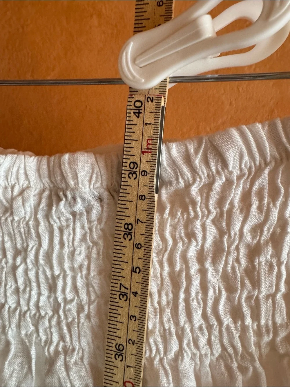 Gigi Moda White 100% Linen Smocked Button Front Maxi Skirt One Size